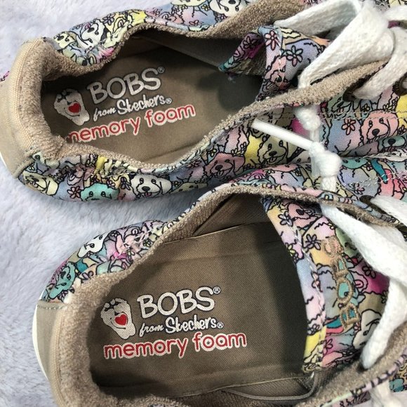 Bobs By Skechers Womens Comfort Shoes Beach Bingo Dogs Lace Up Sneakers Size 6.5 - Picture 7 of 11